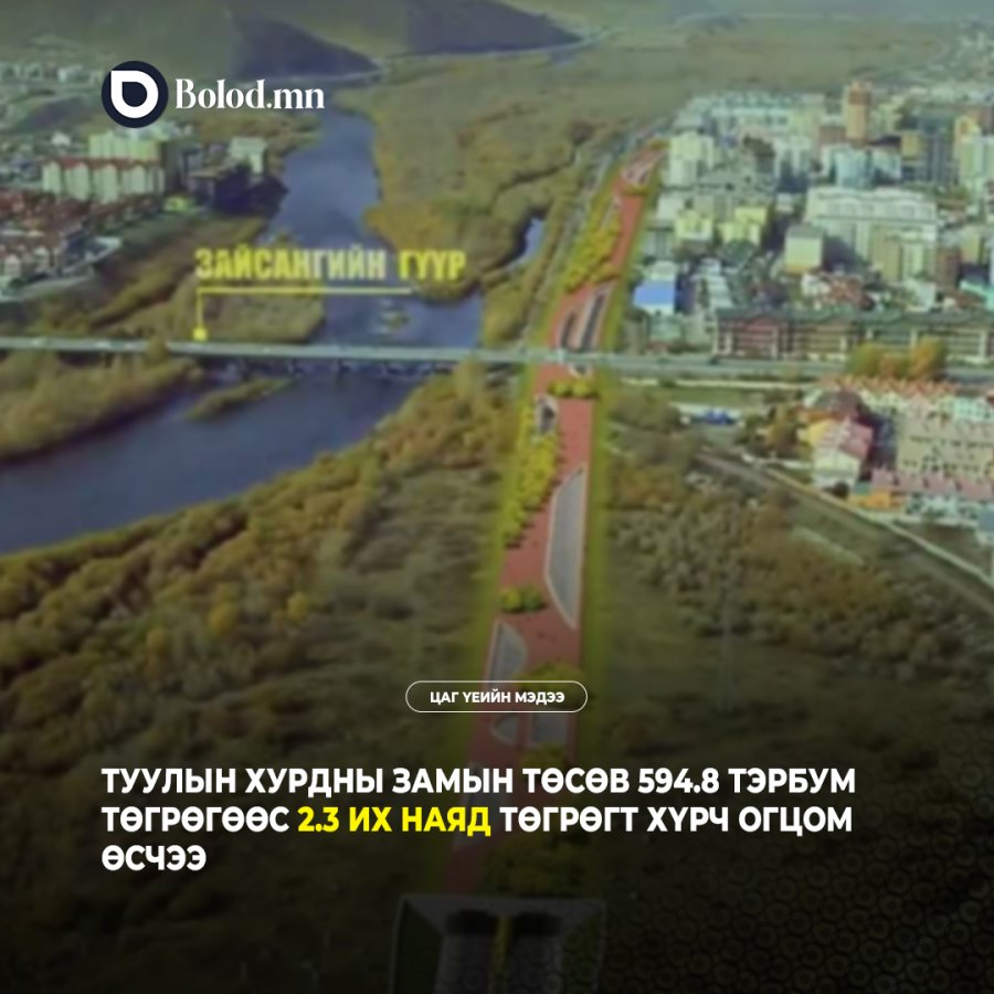 Туулын хурдны замын төсөв 594.8 тэрбум төгрөгөөс 2.3 их наяд төгрөгт хүрч огцом өсчээ