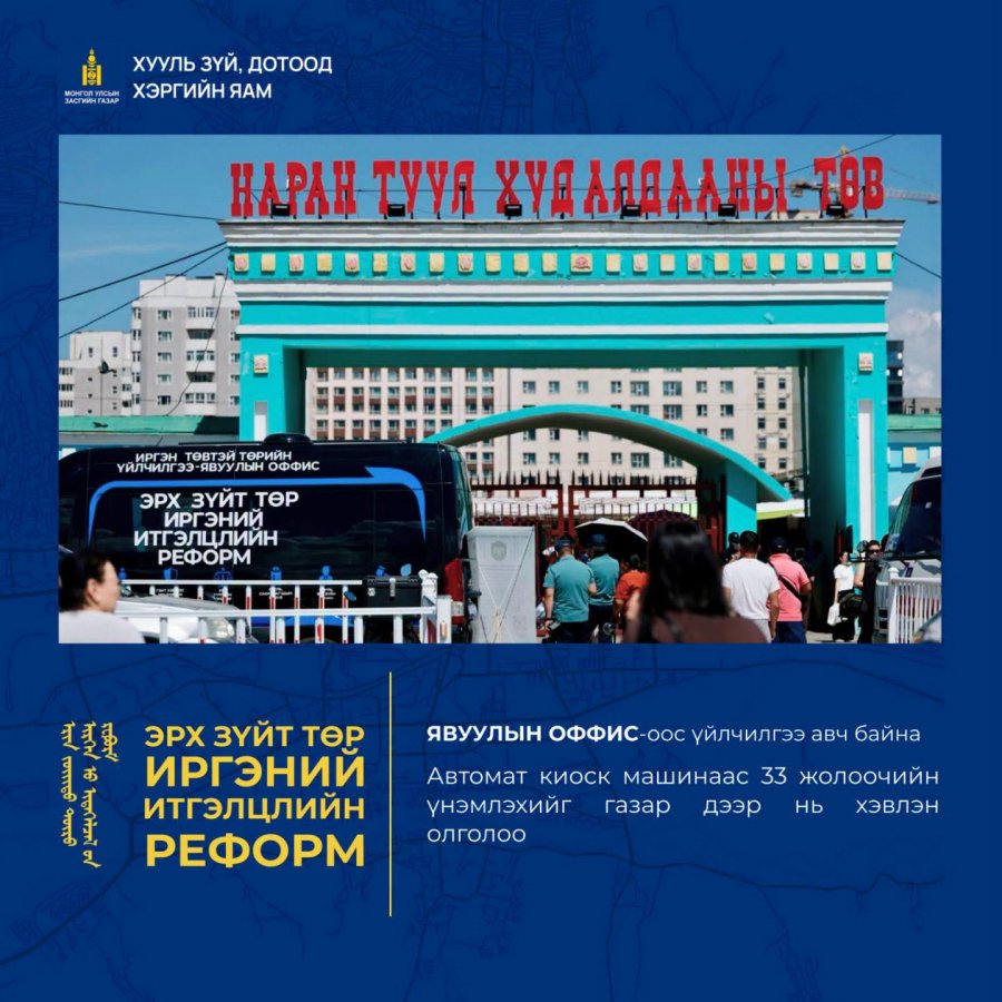 “Явуулын оффис” өчигдөр Баянзүрх дүүргийн нутаг дэвсгэрт Нарантуул ОУХТ-д ажиллалаа